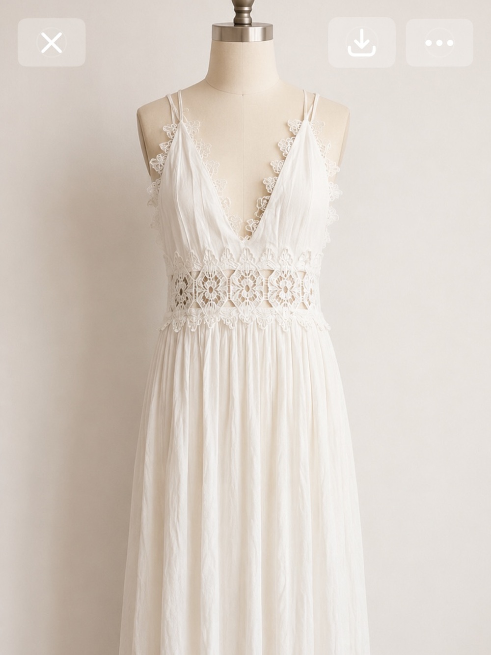 Lulus white Trim V-Neck Maxi Dress in white